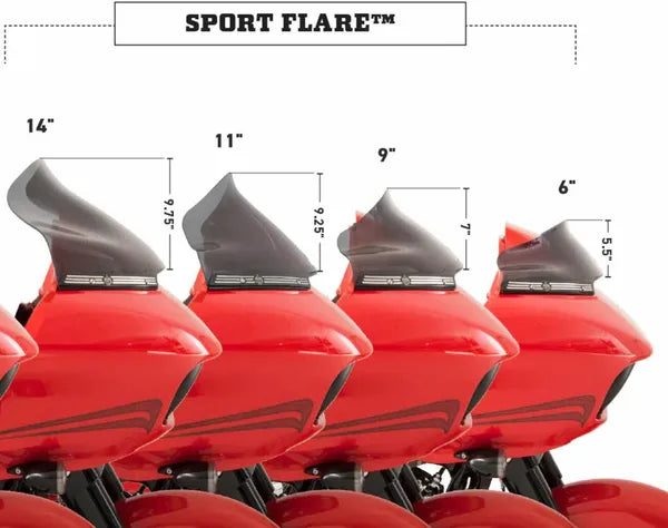 KLOCK WERKS FLTR 2015+ Flare Windshield, 11" Sport – Dark Smoke