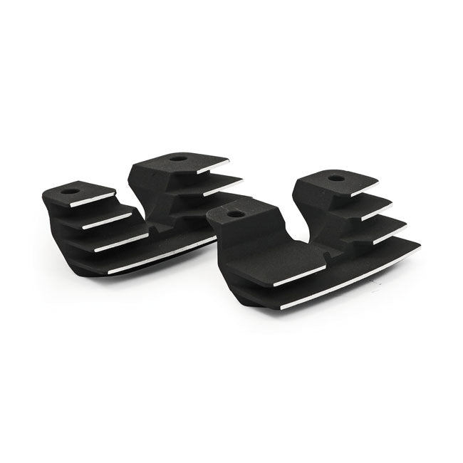 Head bolt bridge cover set. Finned, Sort
