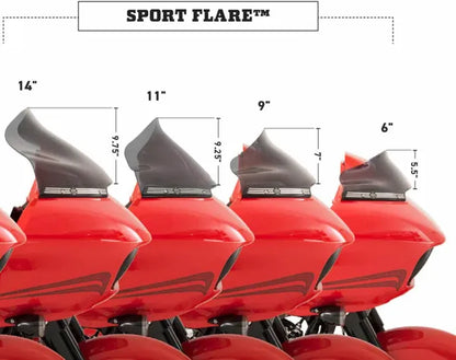 KLOCK WERKS FLTR 2015+ Flare Windshield, 11" Sport – Dark Smoke