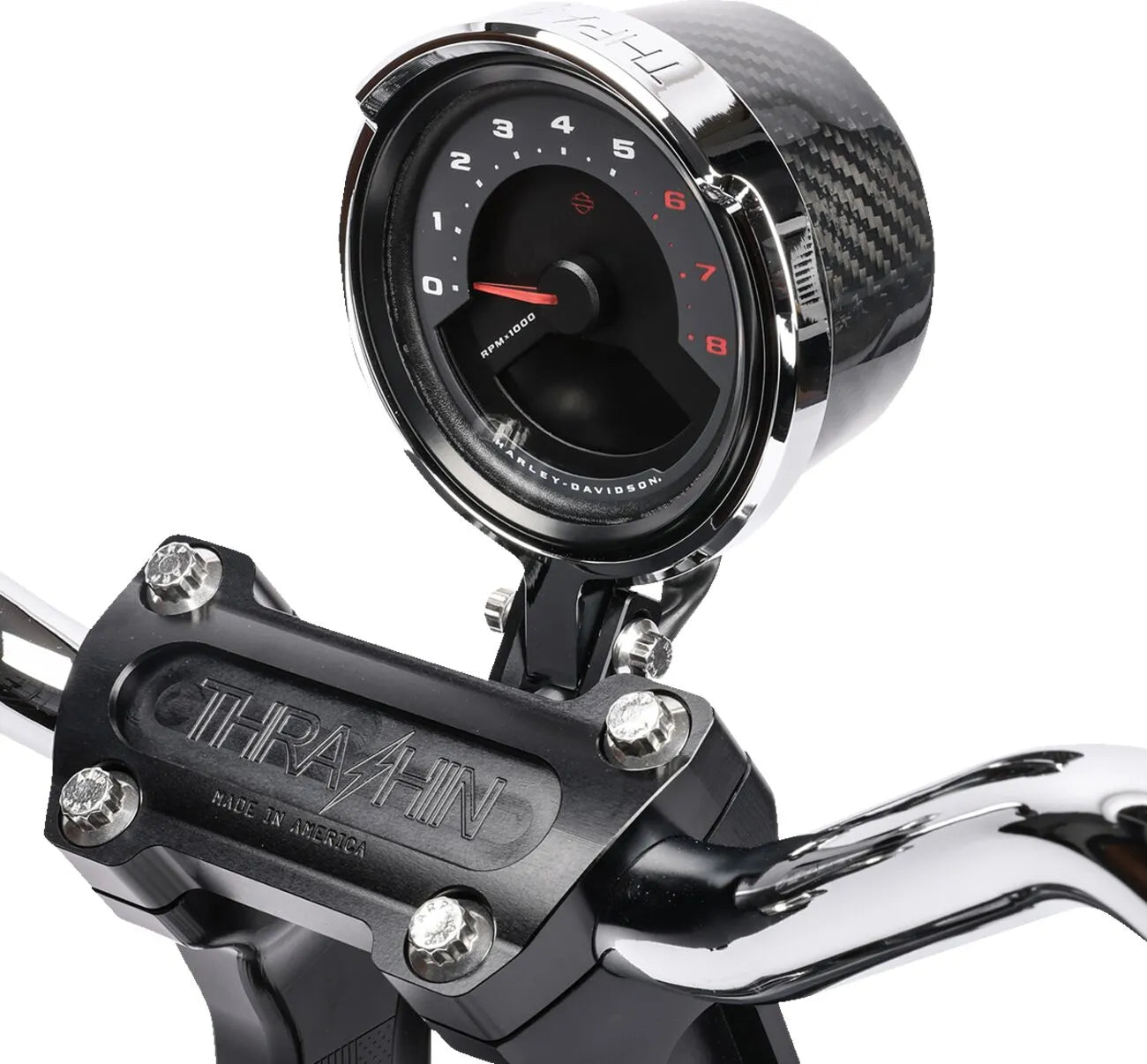 THRASHIN SUPPLY CO. – Speedometer Relocation Kit FXLRS – Carbon/Krom