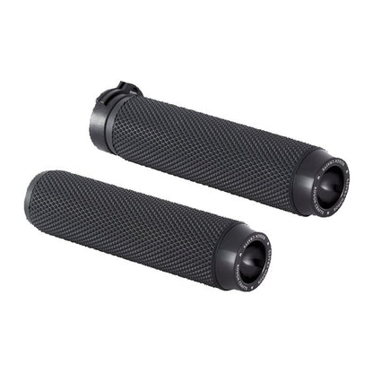 Rough Crafts – Knurled Rubber Handlebar Grips (Black)