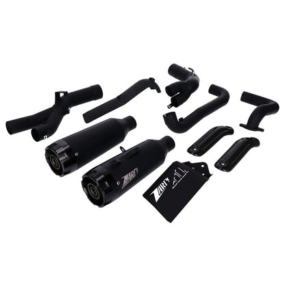 Zard, 2-2 Exhaust Full Kit. Black Stainless Steel