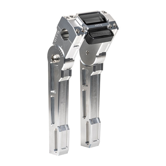 Vity’s Design 10" Justerbare Riser med Digital Instrumentklemme, 1" (25,4 mm) styr – Sølv