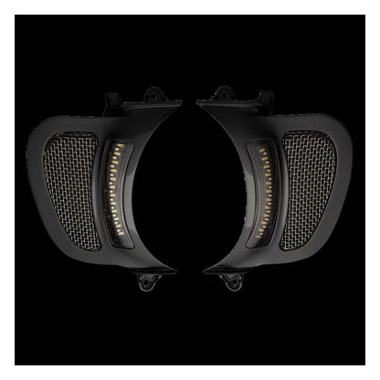 Custom Dynamics, V2 Road Glide LED Vents inserts. Black