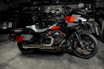 GHNOON vinylsæde med SLISTOP-overflade og sort logo – til Touring CVO