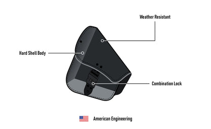 Black Digilock Swingarm taske – Harley Softail / Som Ny